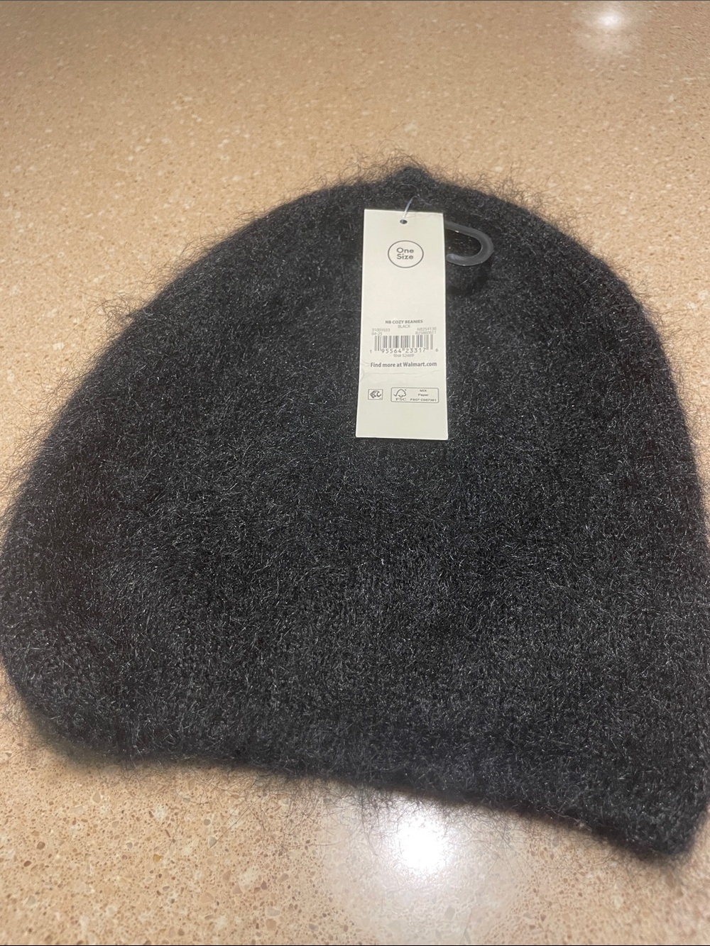 No Boundaries Black Fuzzy Beanie - Soft Knit Women's Hat